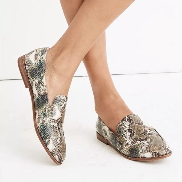 Madewell Shoes - MADEWELL NEW THE ALEX LOAFERS SNAKE EMBOSSED LEATHER DEEP WOODLAND MULTI SNAKE